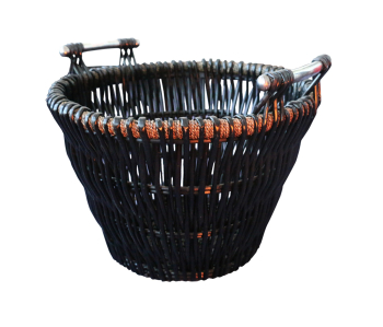 Round Dark Wicker Log Basket Round Dark Wicker Log Basket